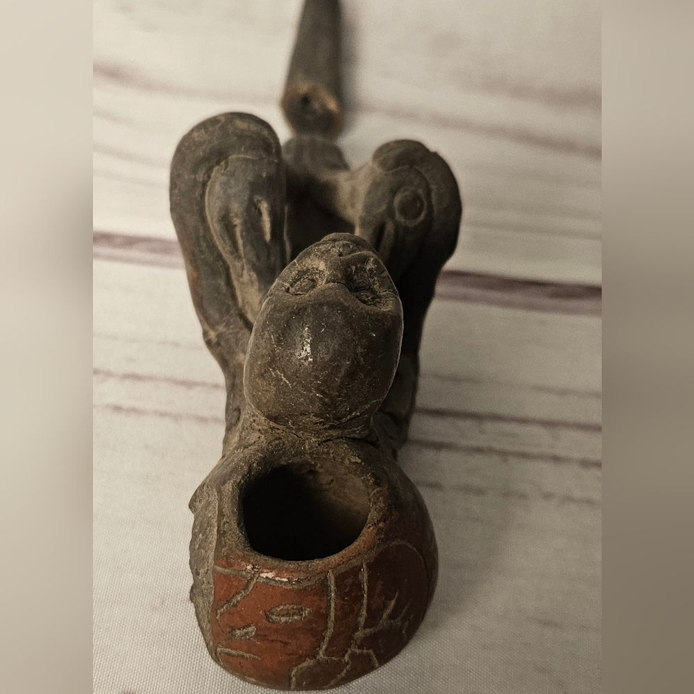 VTG Collectible Mayans Aztec Ceremonial Pipe Pre Columbian Style Smoking Pipe - Picture 15 of 15